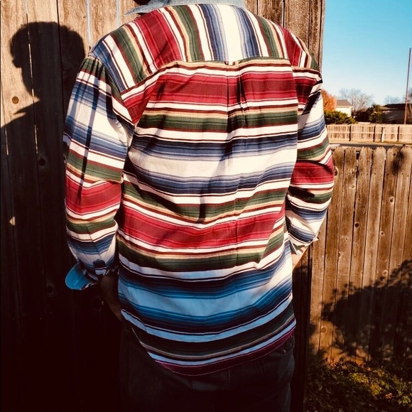 Vintage long sleeve western southwest striped shirt - Picture 5 of 5